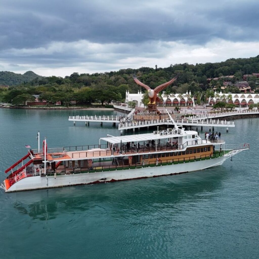 Beauty Princess Langkawi cruise with eagle square as a background