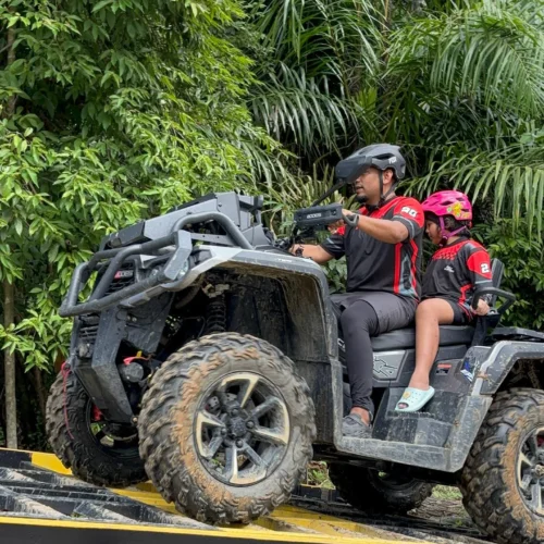 Obstacle checkpoint during ATV Safari Langkawi ride.