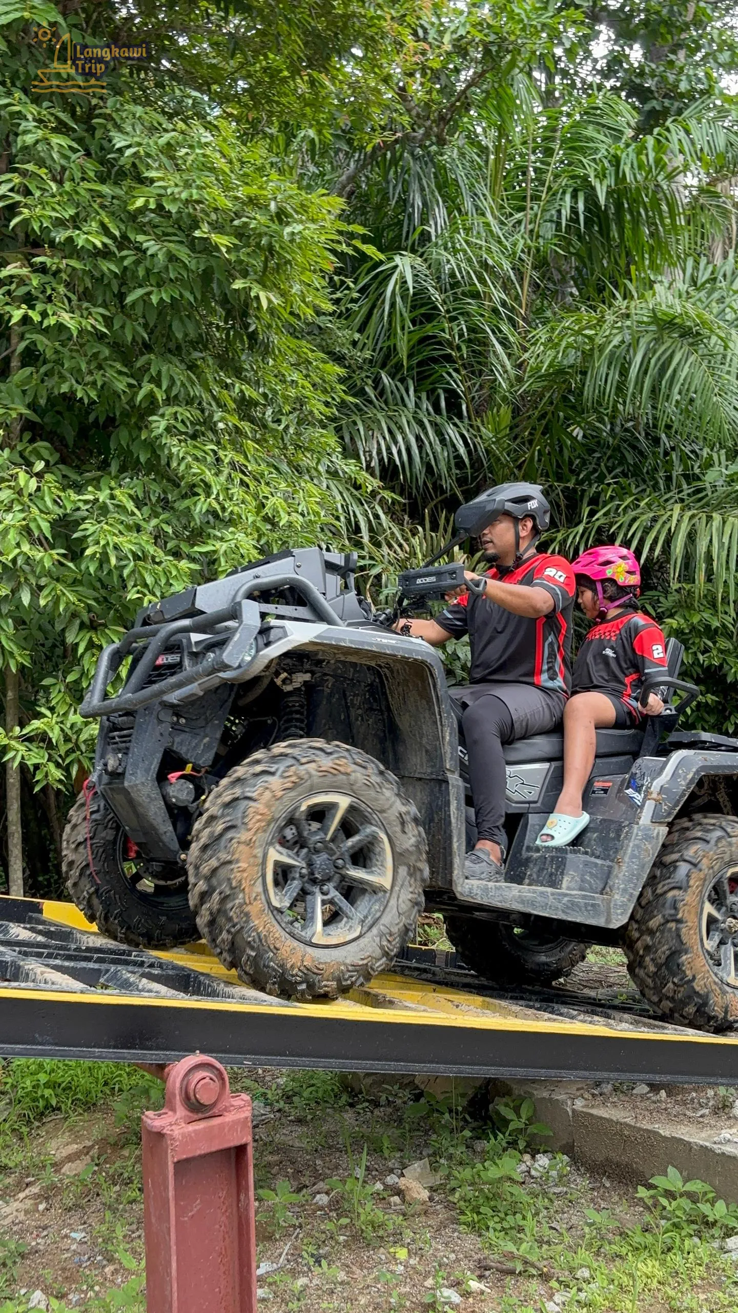 Obstacle checkpoint during ATV Safari Langkawi ride.