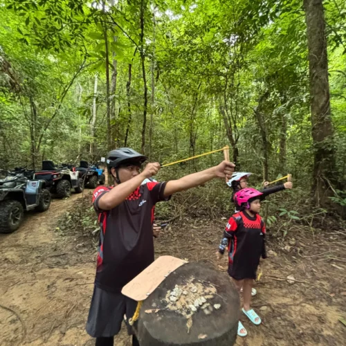 Slingshot practice target at Machinchang Forest